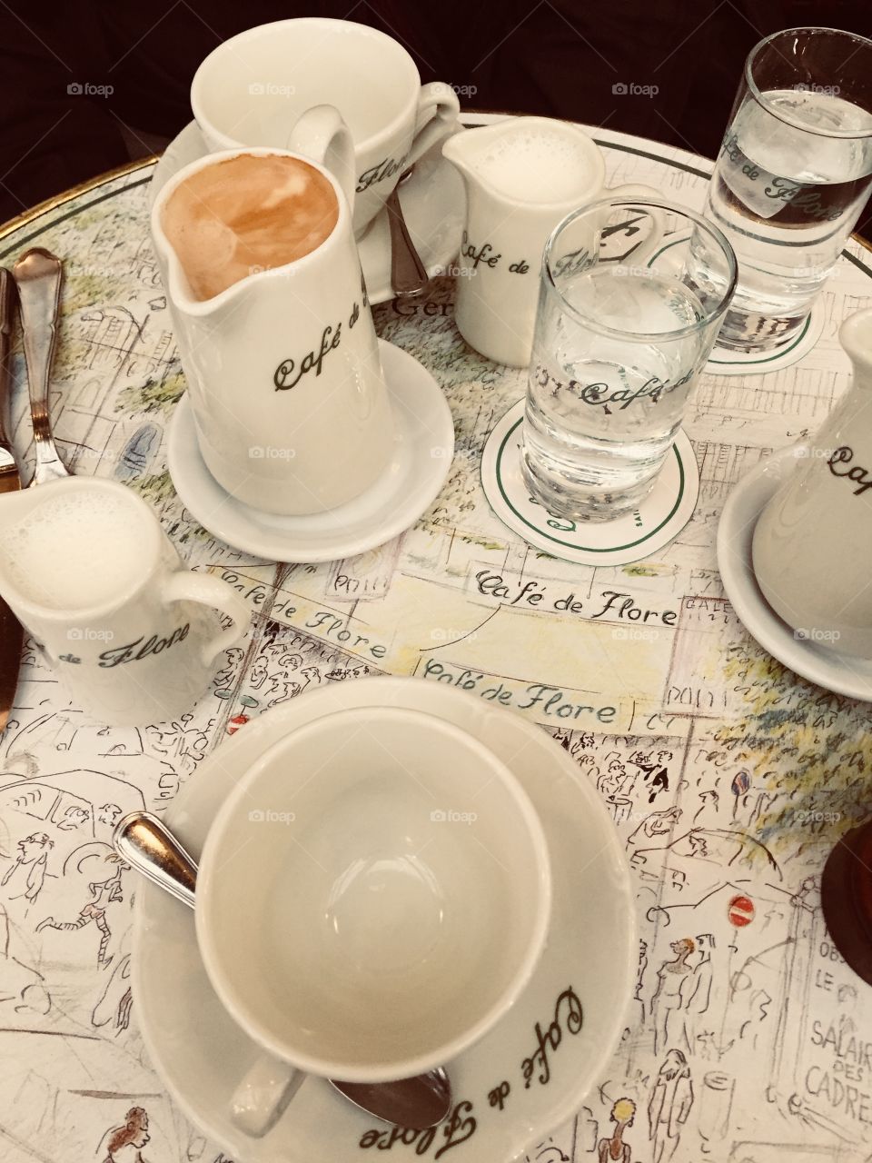 Coffee At Cafe De Flore In Paris 