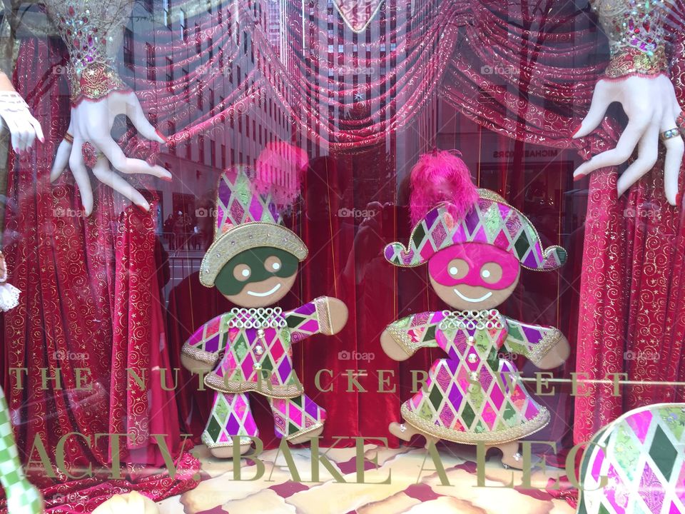 Department store winter window decoration