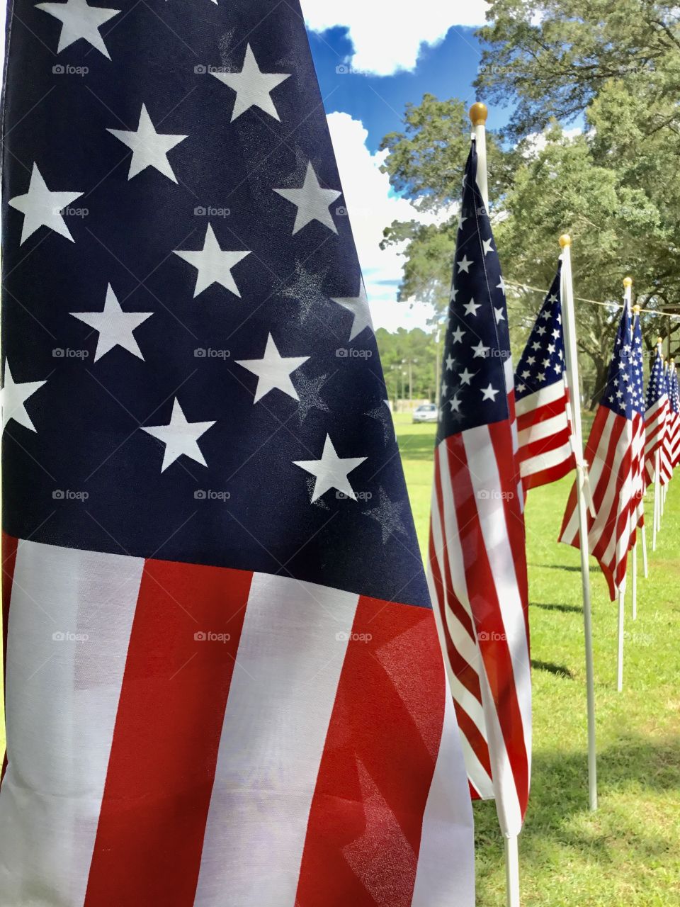 American Flag by Foap Missions - United States of America Flag Colors - White signifies purity and innocence, Red, valor and bravery, and Blue (the broad band above the stripes) signifies vigilance, perseverance & justice