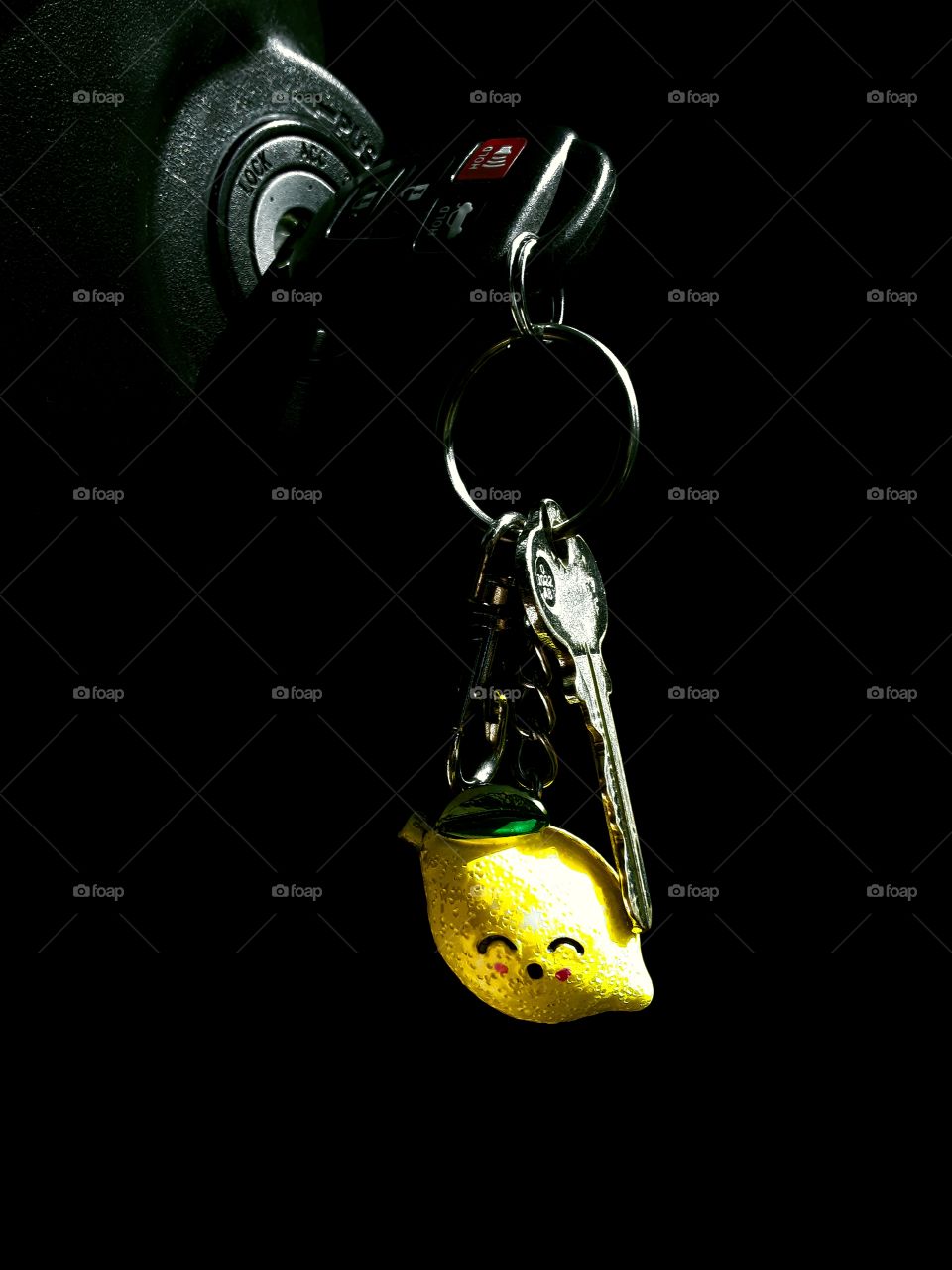 Keys in the ignition with key chain