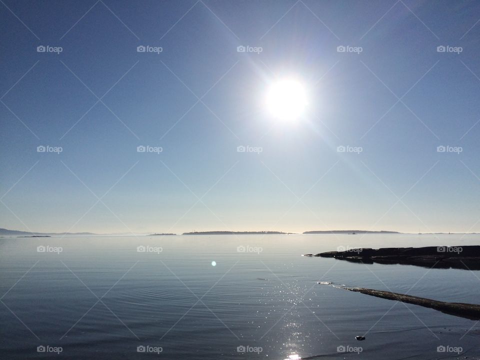 Sunlight reflecting over sea