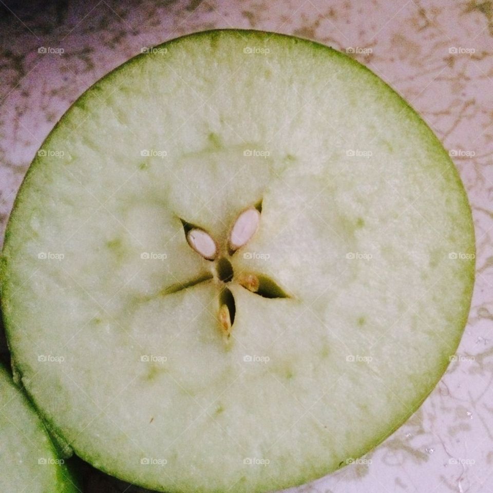 Close up apple star