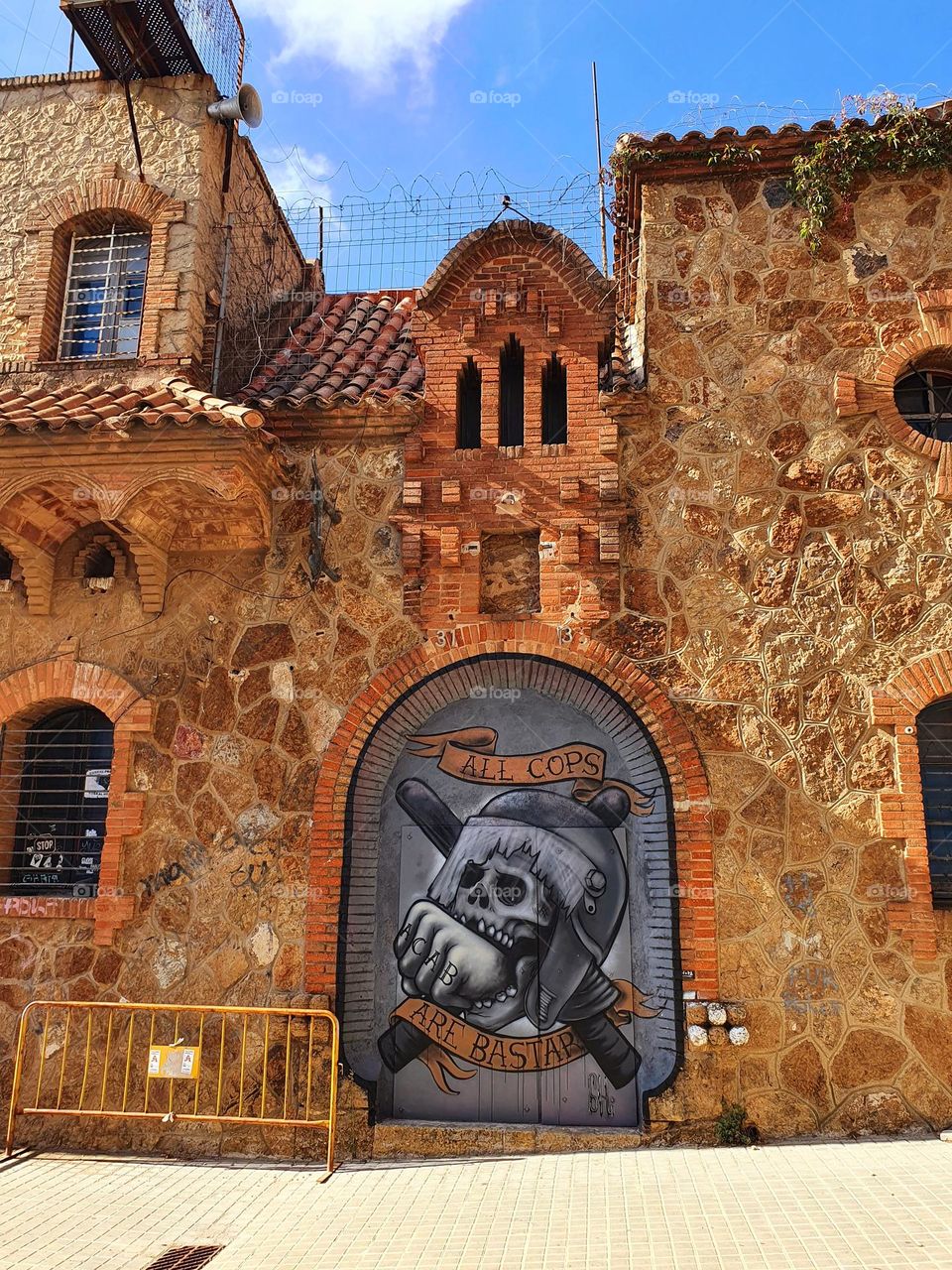 Wall art outside Gaudi's Güell Park