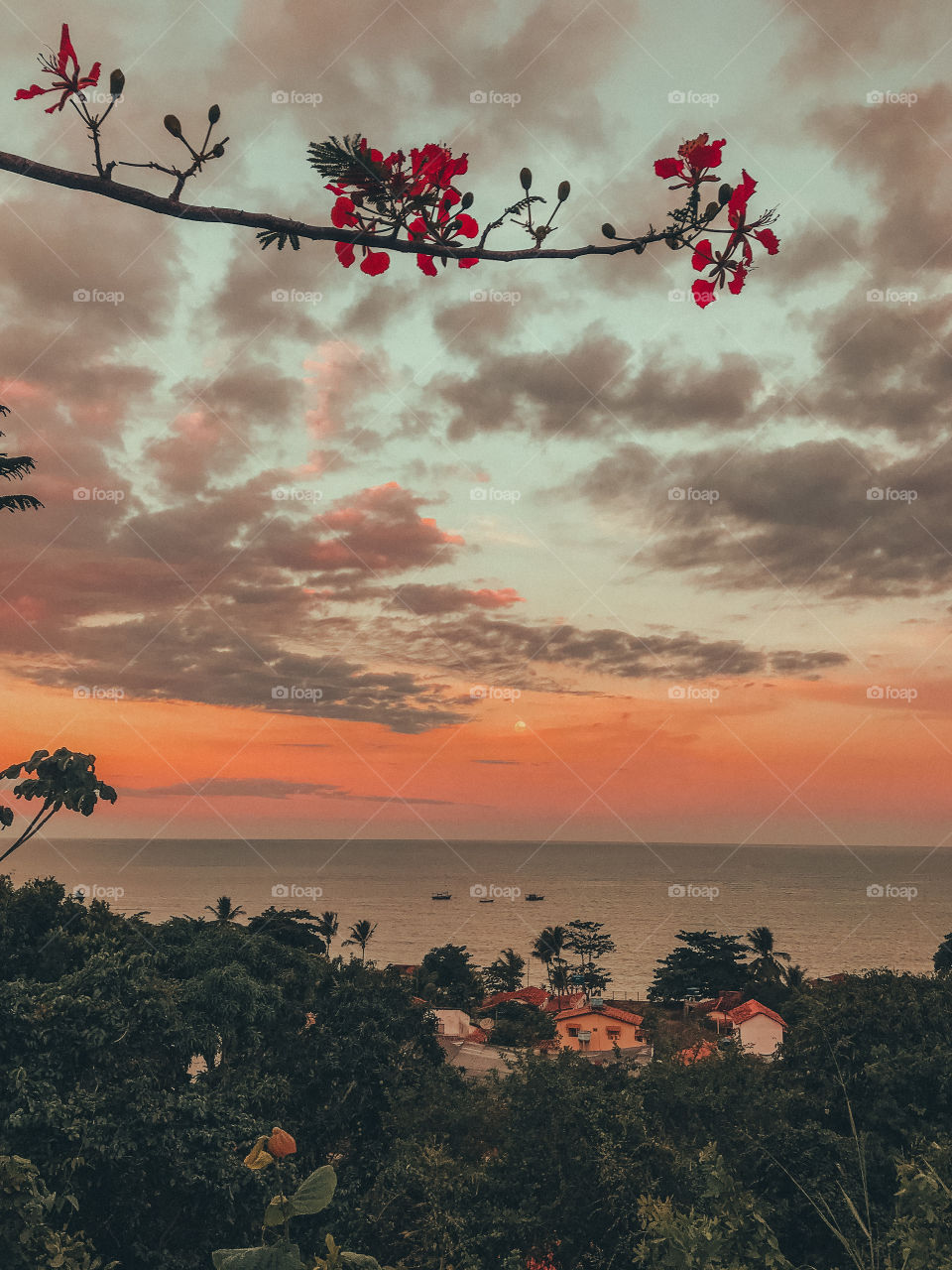 late afternoon in the village of cumuruxatiba bahia brazil