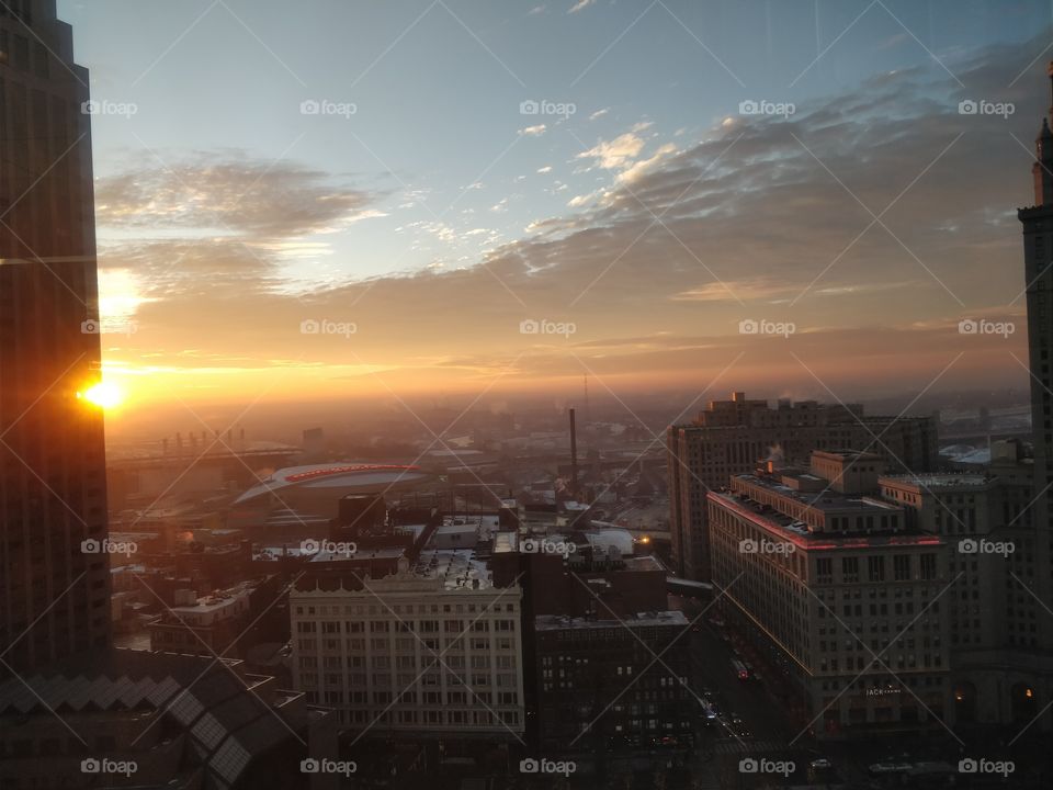 sunrise downtown Cleveland