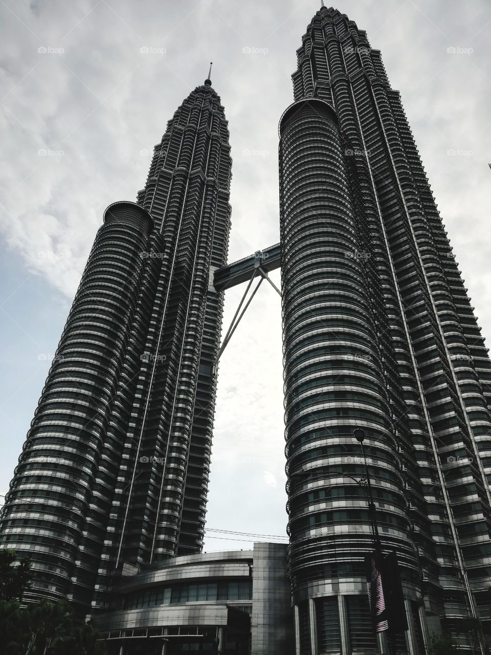 Petronas towers in Malaysia photographed from below