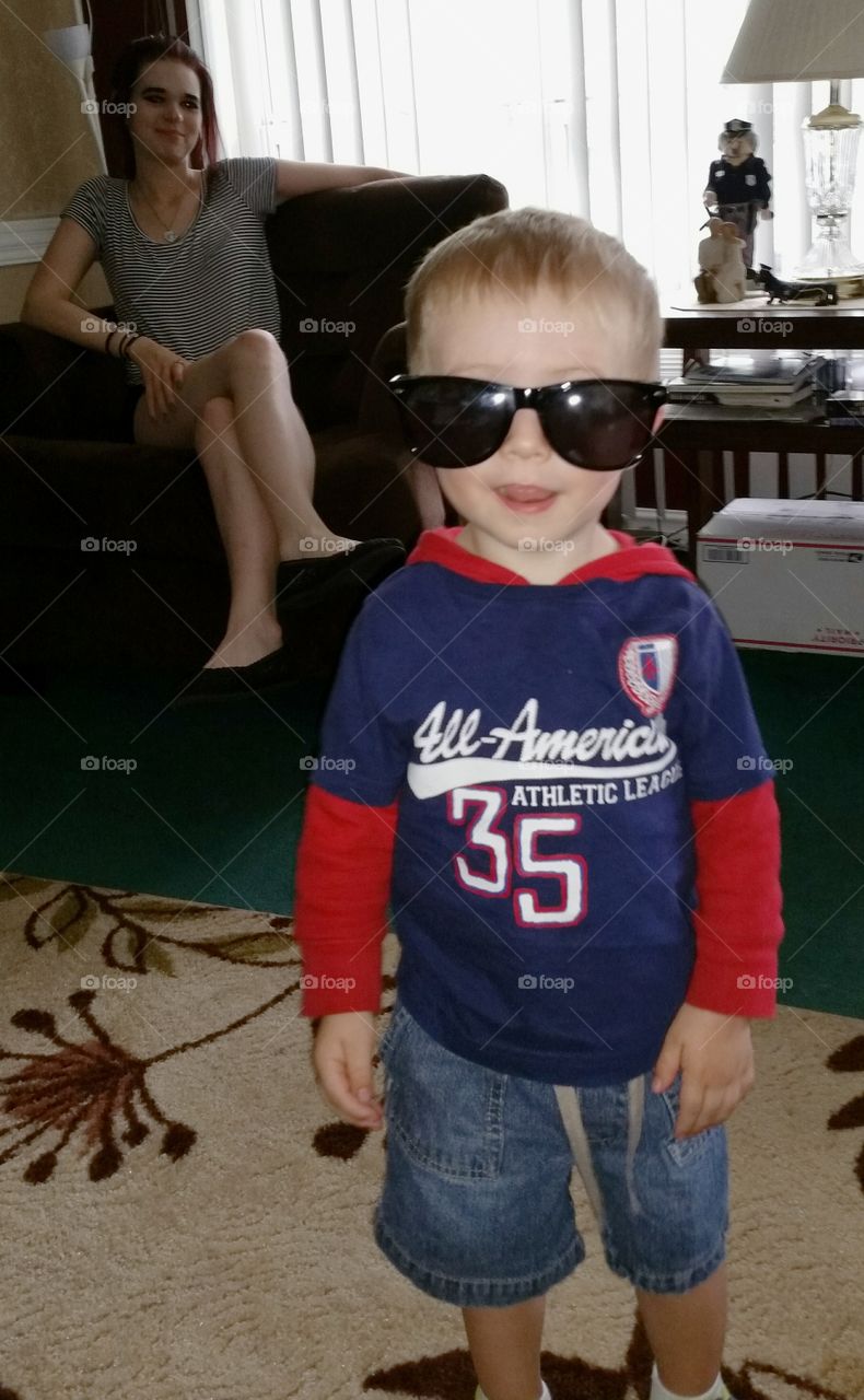 cute kid in sunglasses
