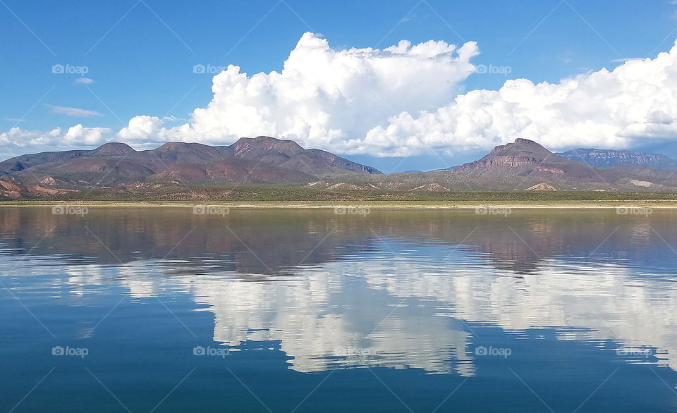 Afternoon reflection on Roosevelt Lake, AZ