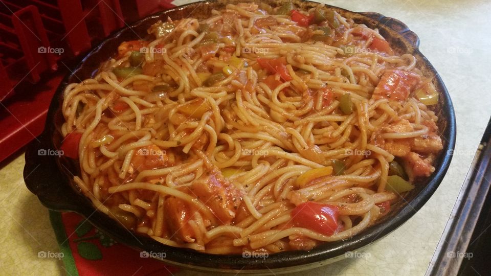 Chicken Spaghetti Pie