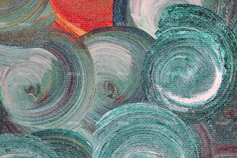 Closeup paint swirls on canvas 