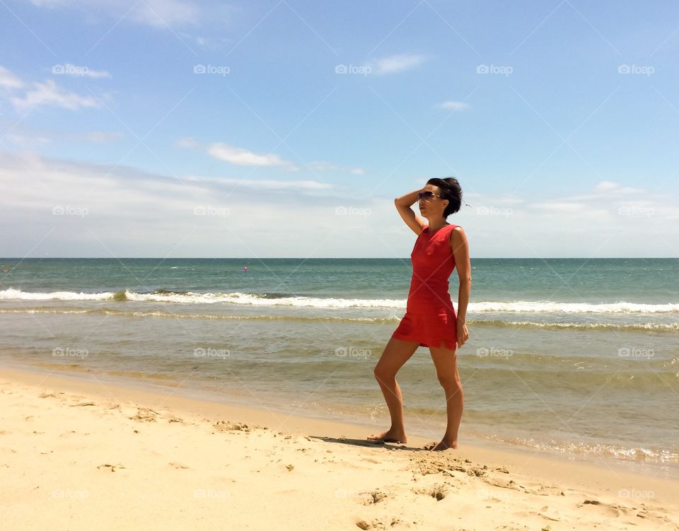 Woman at the seashore