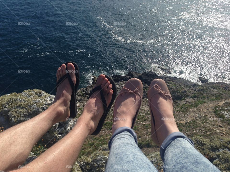 Dangling feet in Cornwall