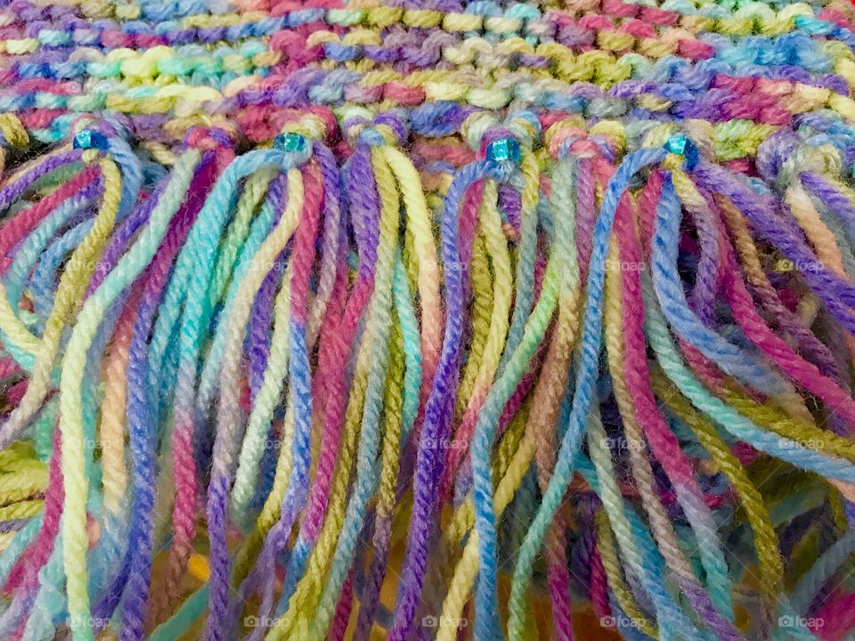 Multi-Colored Yarn Fringe