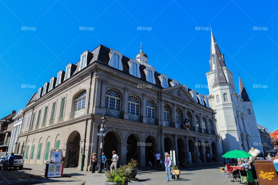 Jackson square church at French Quarter New Orleans Louisiana USA 