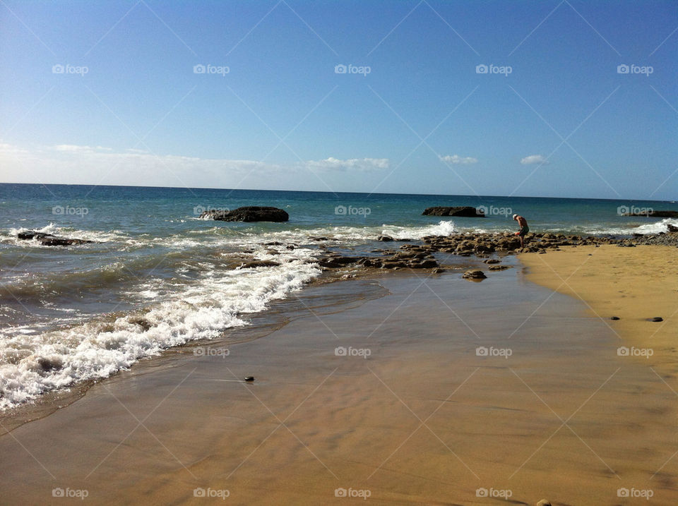 beach ocean stones wave by siccan90