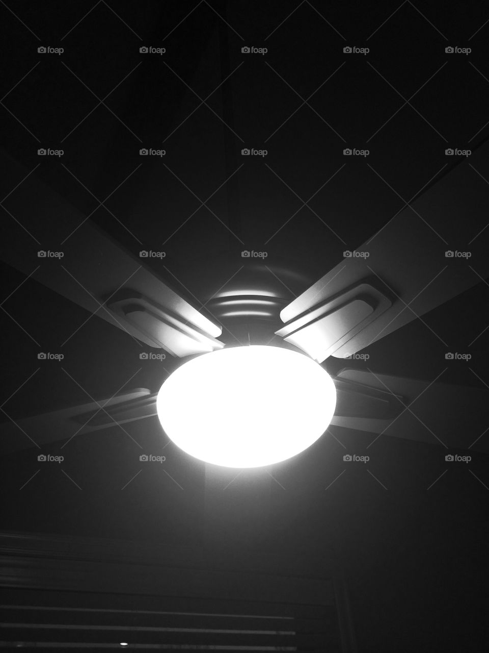 Black and white photo of a light