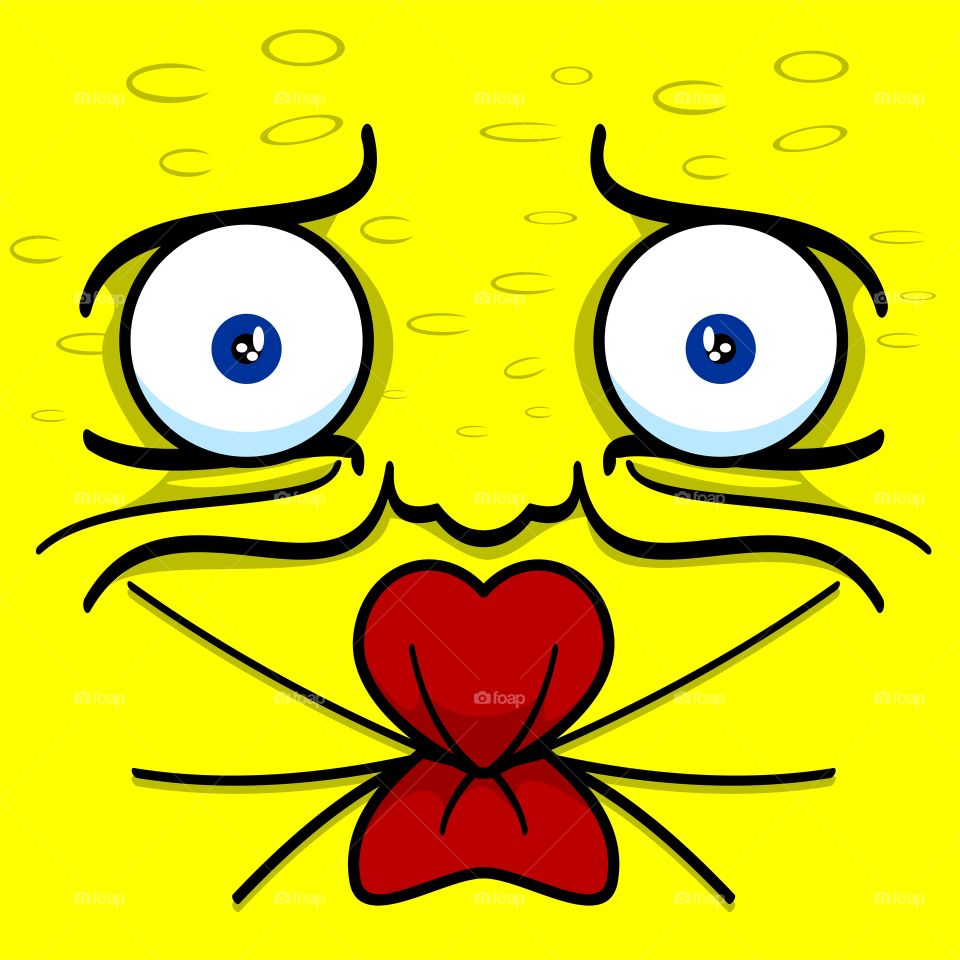 Pucker sour teary eyed cartoon face