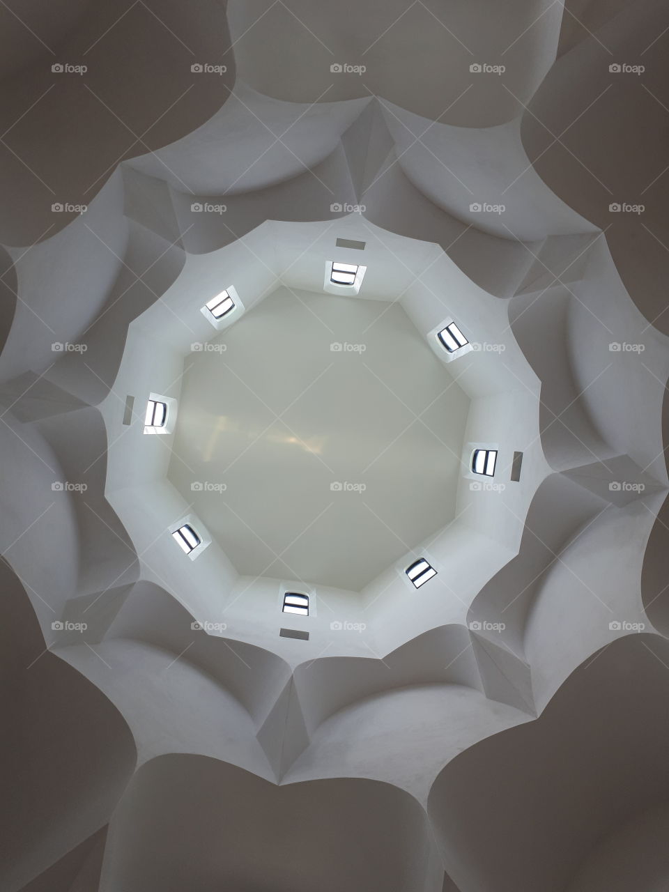 Simmetry architecture ceiling. Beautiful roof