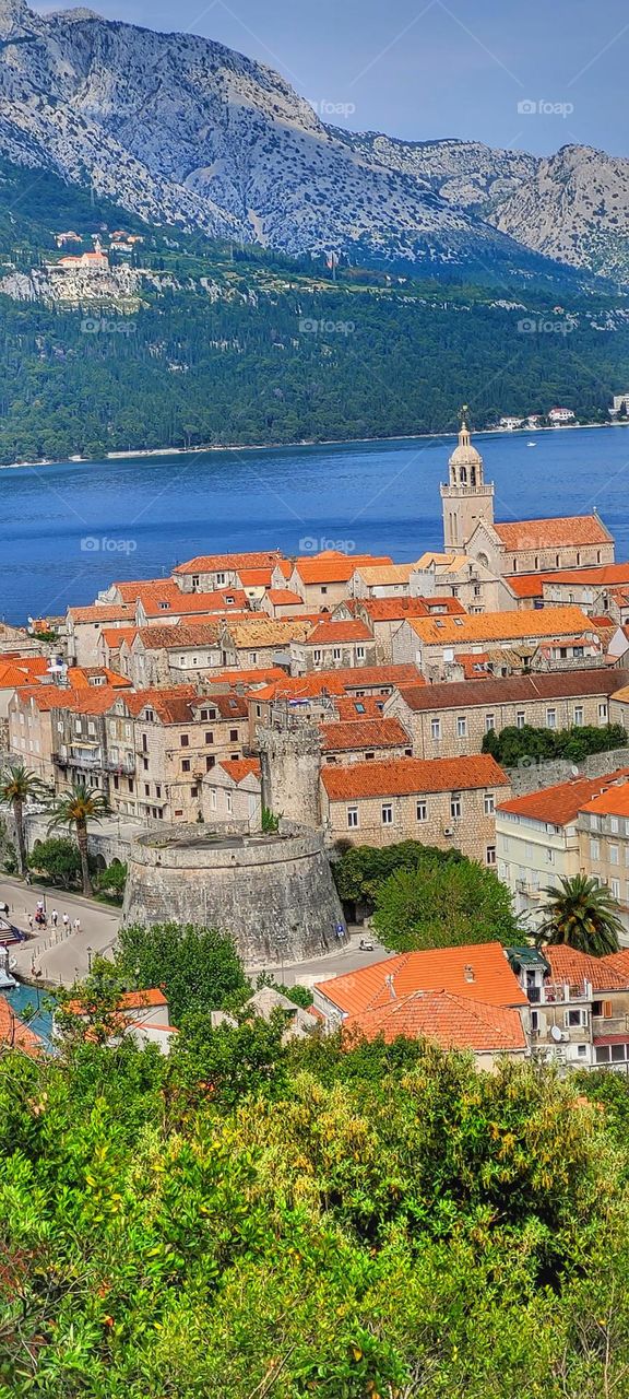 overlooking the city