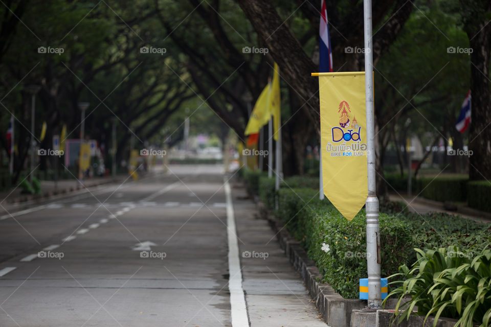 Advertising Flag in the road