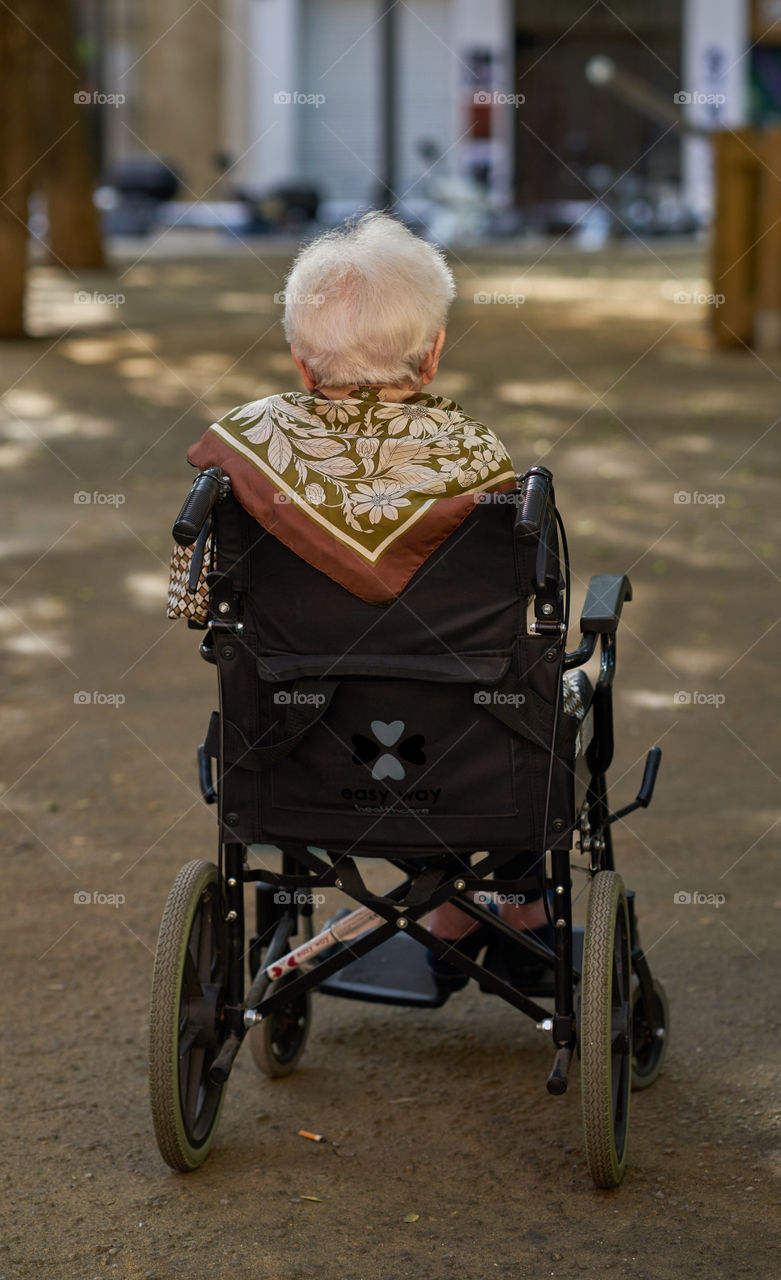 Lady in a wheelchair