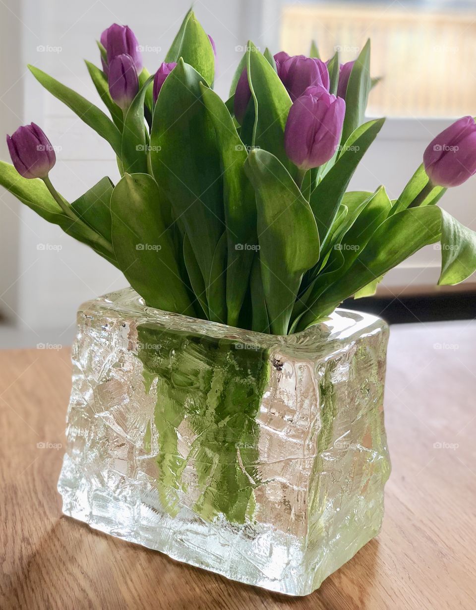 Bouquet in glass vase 