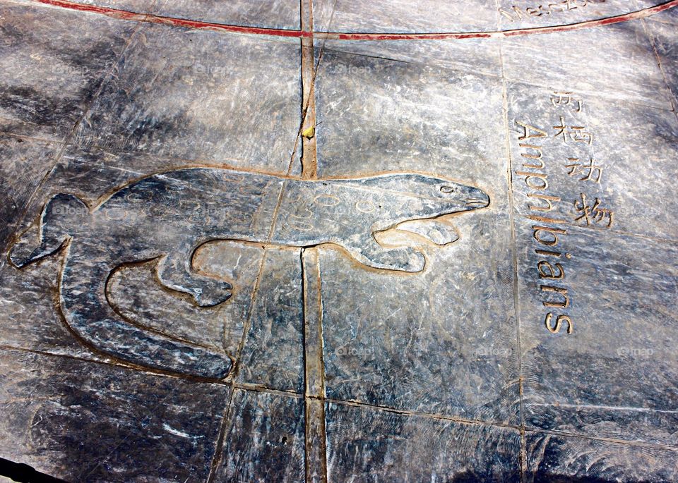 Carved floor on stone in Zhangjiajie national park in China 