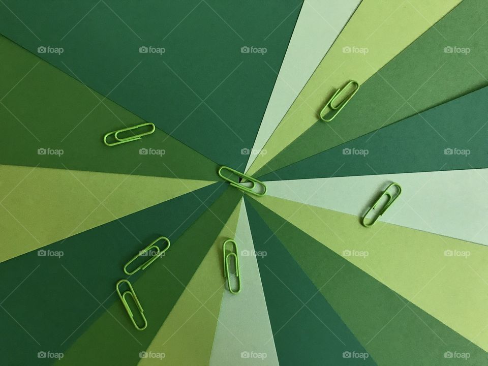 Green paper clips