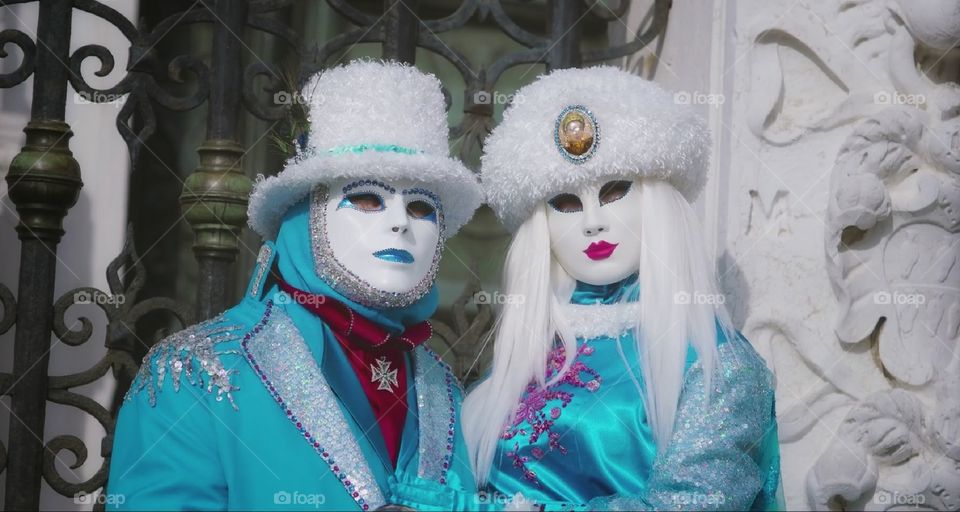 Carnevale di Venezia. Maschere in posa.