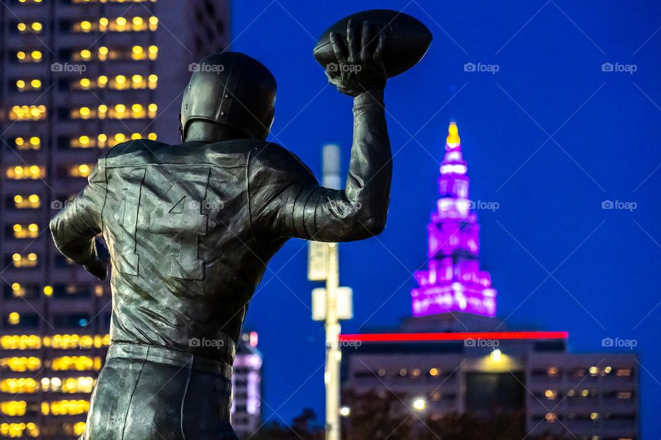 Statue of Otto Graham outside of First Energy Stadium Cleveland, OH