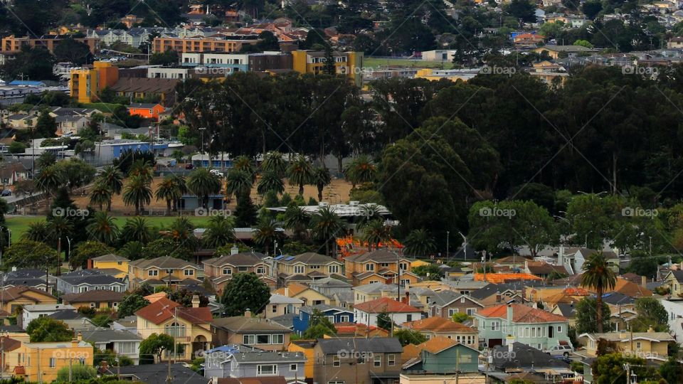 Houses built on the mountain