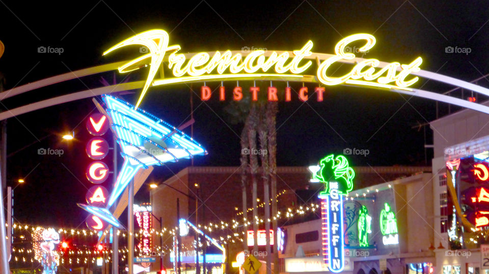 Fremont street lit sign,Las vegas