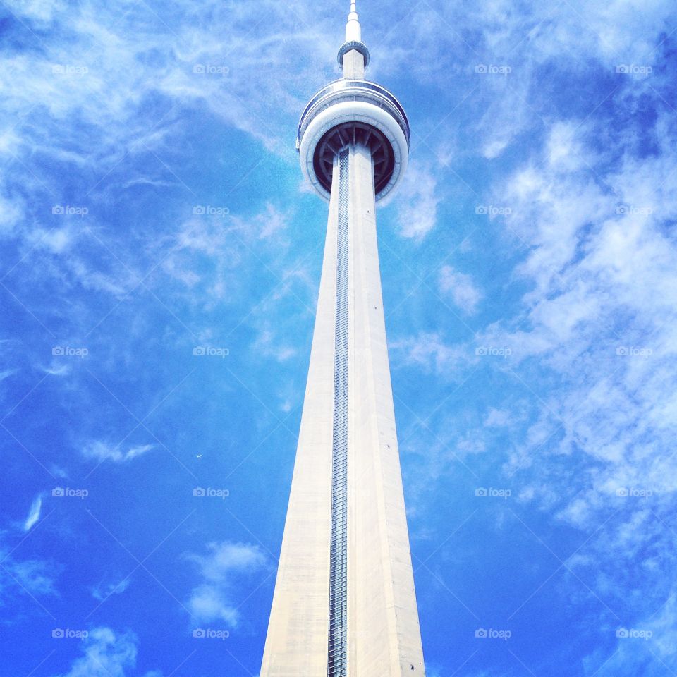 CN tower in Toronto . CN tower in Toronto, Canada on a hot summers day 