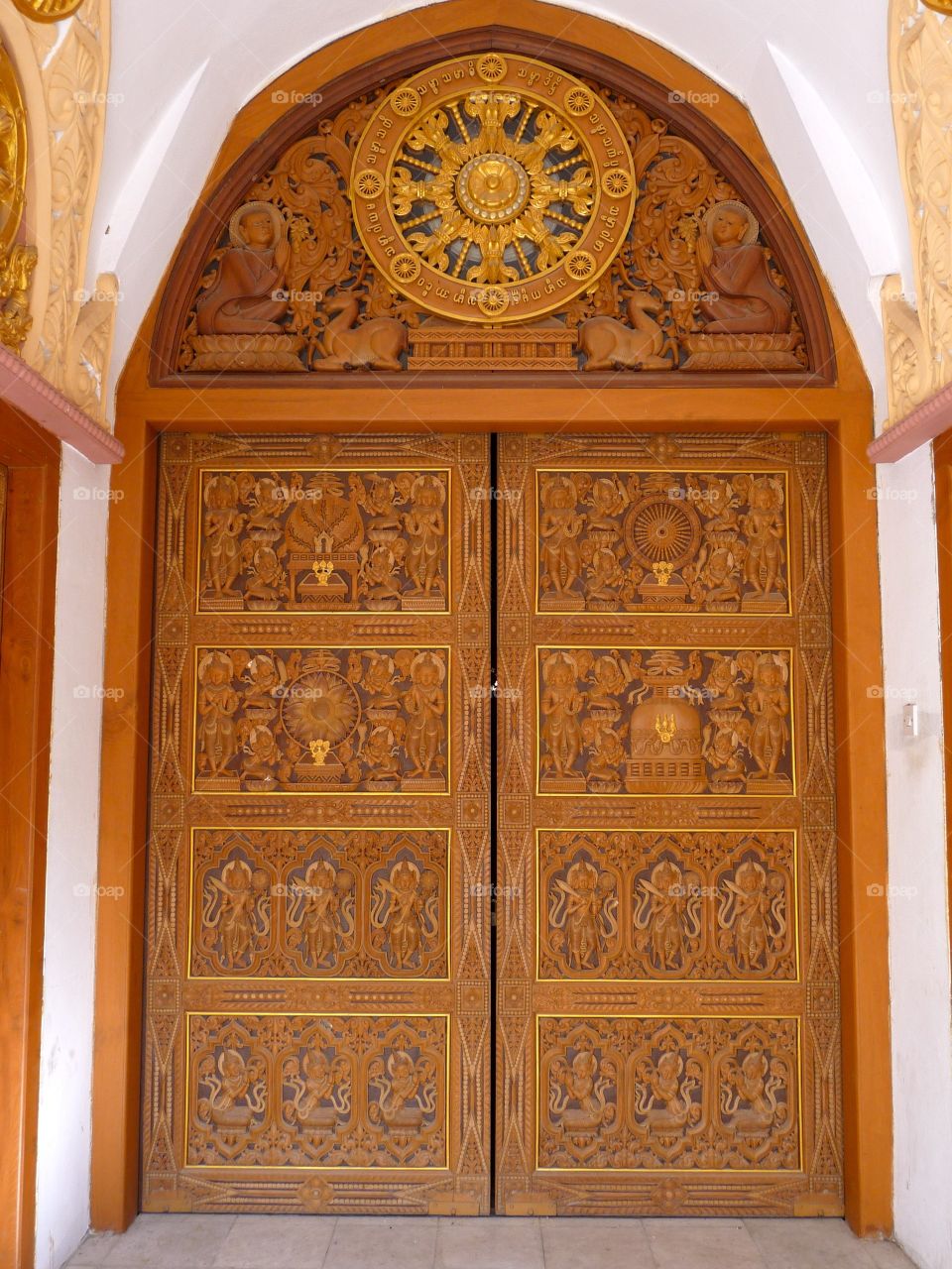 Light Brown door with ornaments 