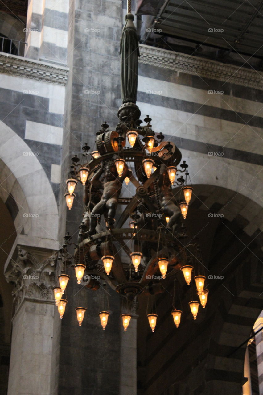 Chandelier in Pisa Cathedral.
