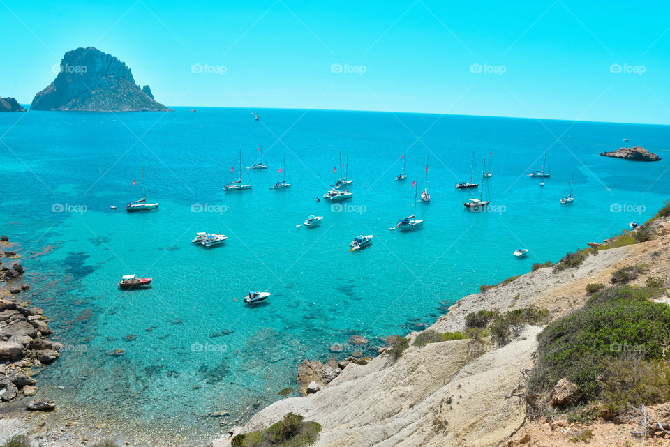 Cala d'Hort beach, Ibiza, Balearic Islands, Spain