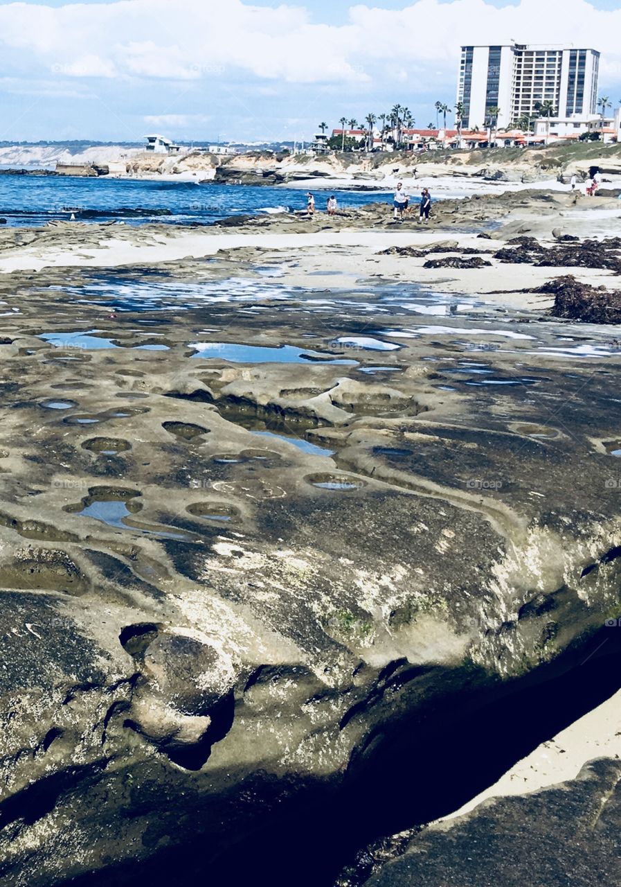 Large Rocks on Beach in La Jolla California