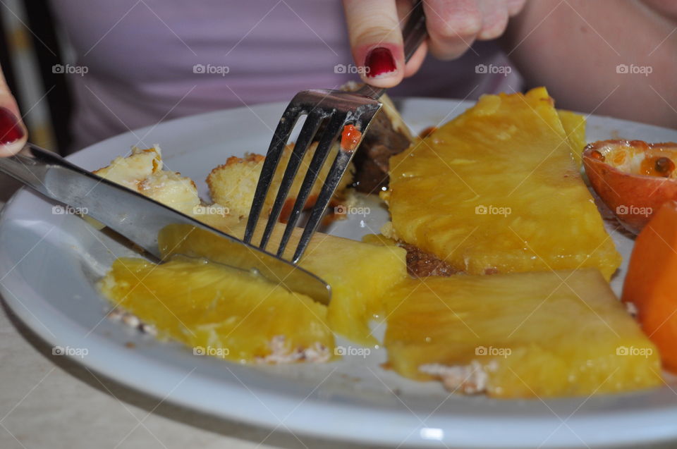 tropical fruits on lunch in Dominican Republic