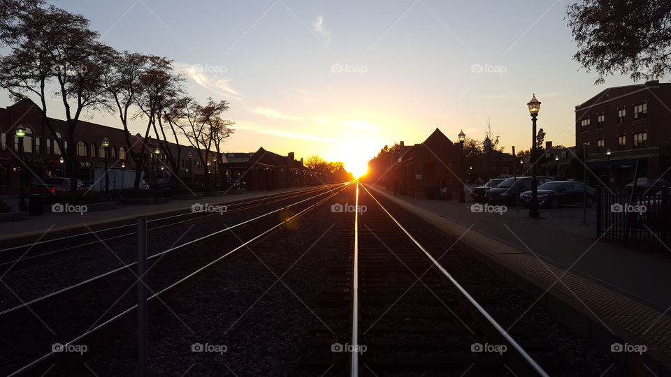 sunset on the tracks