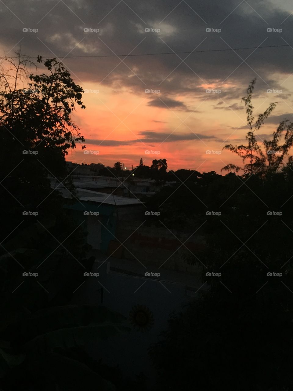 Sunset over Haitie. Finding beauty in the ashes