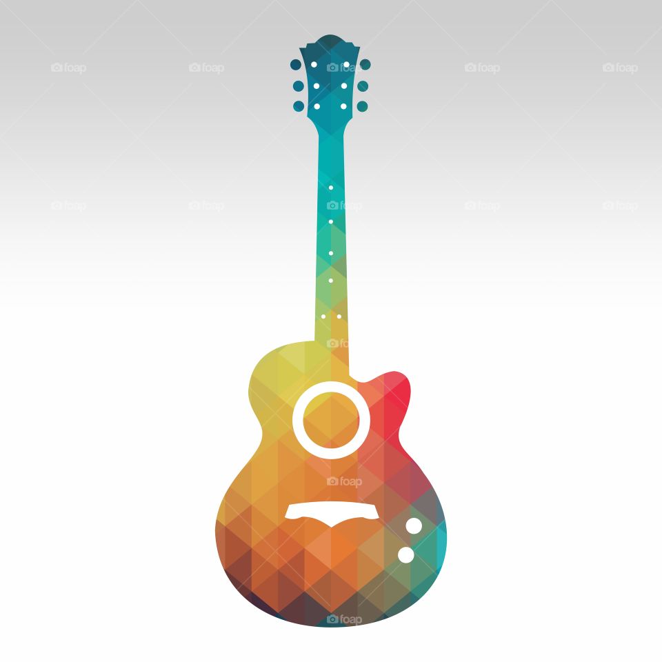 Rainbow pattern guitar illustration