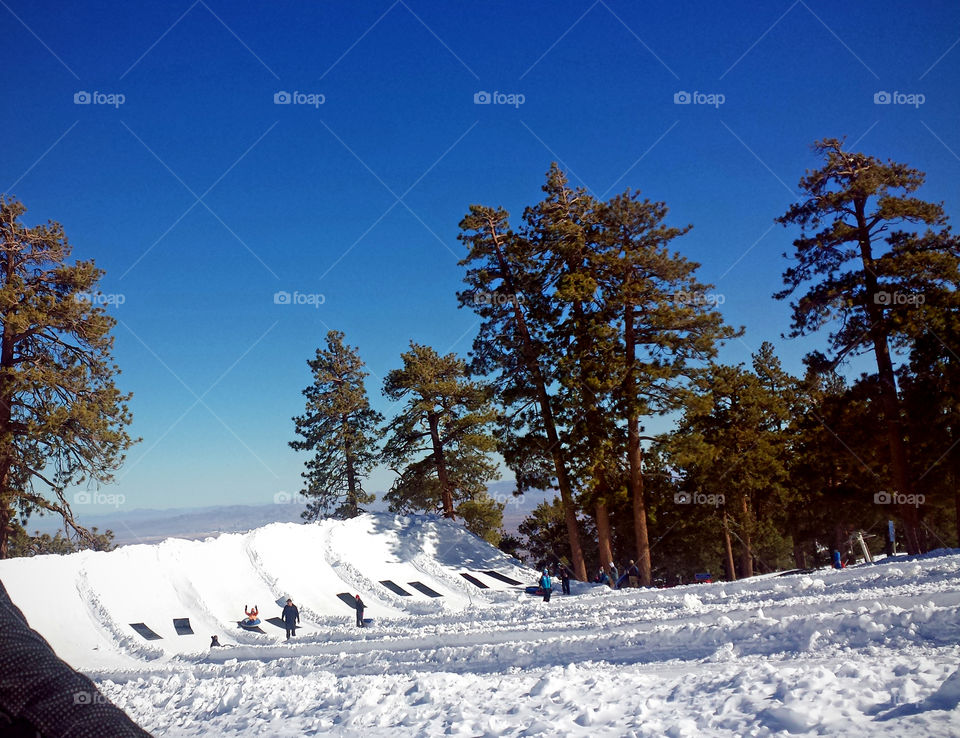 snow tubing park, view