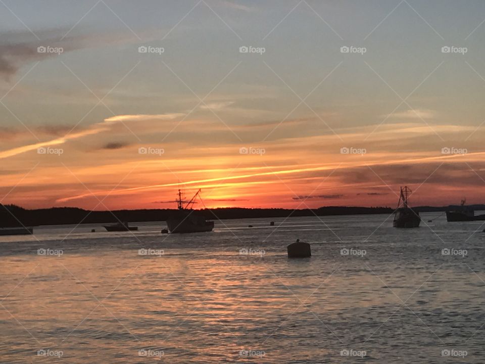 Sunset by the ships