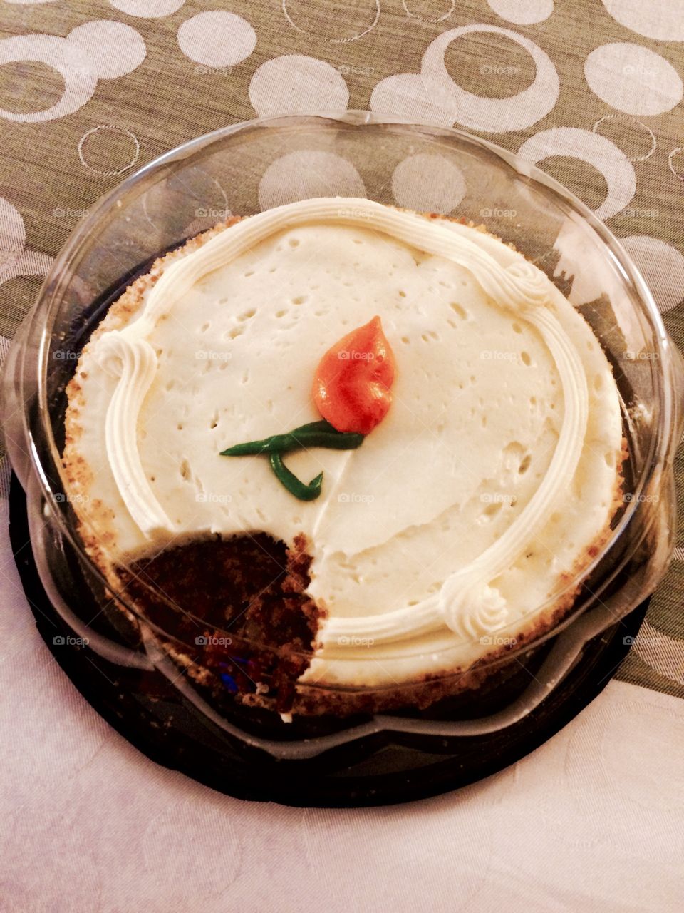 High angle view of cake on table