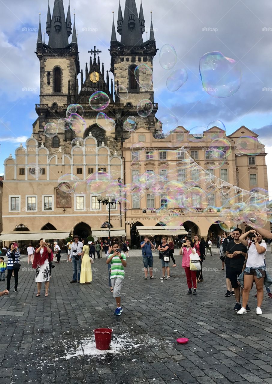Bubbles in town square