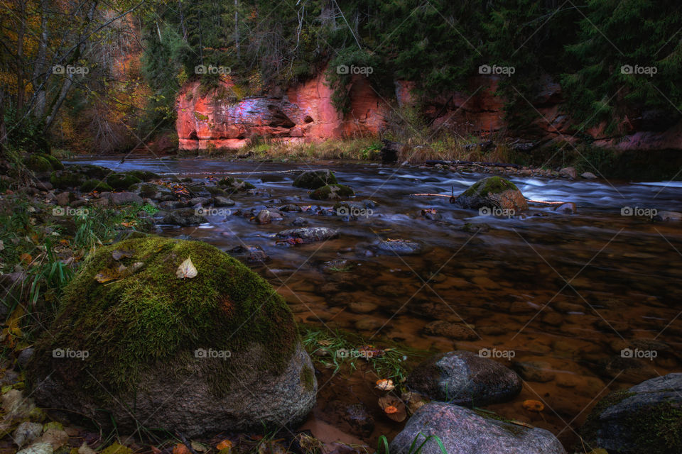 Autumn landscape. River.