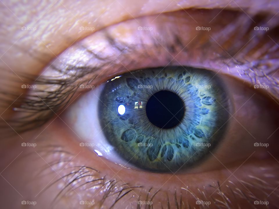 Close-up of blueish eyes