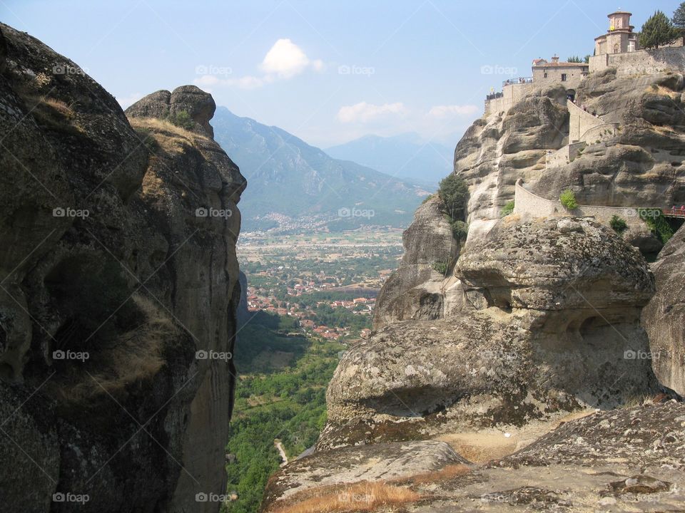 Scenic sight in Meteores in Greece