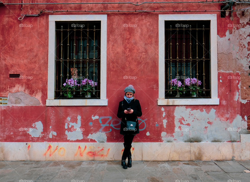 Looking at the phone