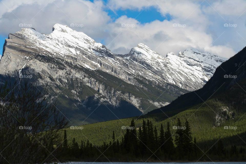 Banff Mountains. Rocky Mountains in Banff, Alberta, Canada